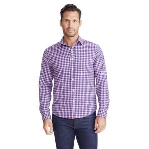 UNTUCKit Shirt Mens Small Slim Fit Plaid Stuhlmuller Blue Performance button Up